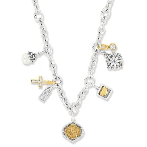 Two Toned Amulet Charm Necklace