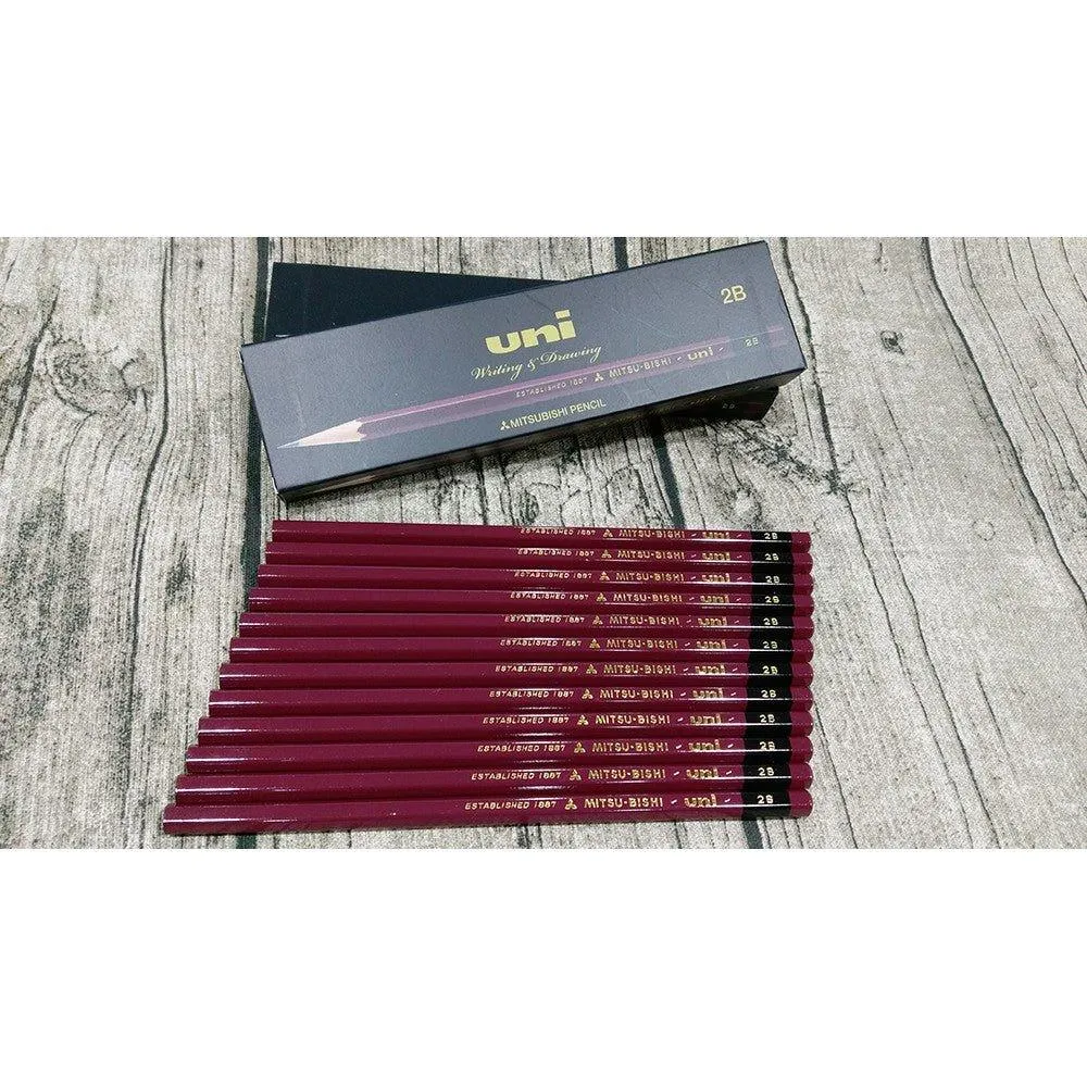 Uni UK(N) Pencil Set 12pcs B pencil wooden pencil UKNB sketch pencil