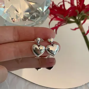 VAIGE Charming Silver Heart Drop Earrings