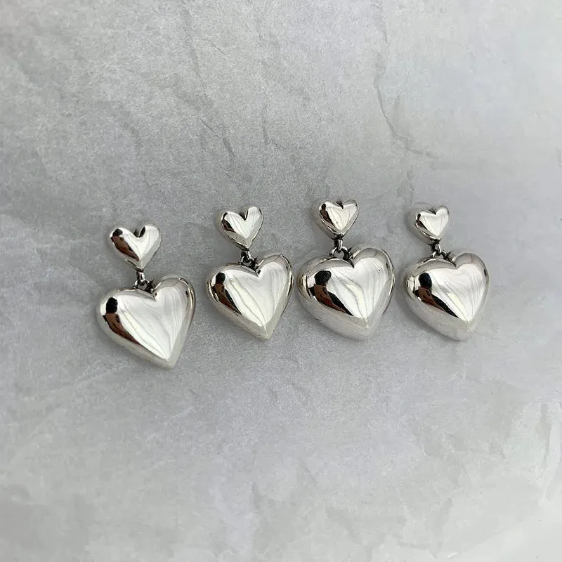 VAIGE Charming Silver Heart Drop Earrings