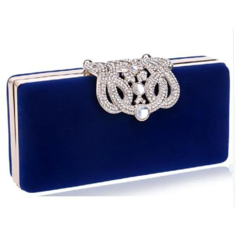 Velvet Chain Shoulder Evening  Small Clutch Bag