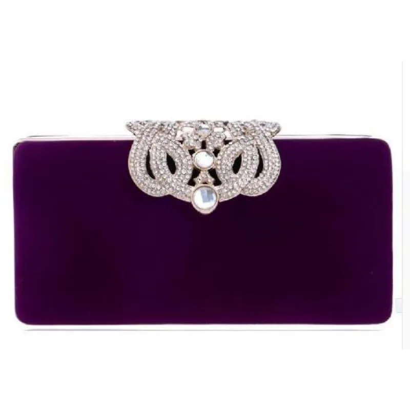 Velvet Chain Shoulder Evening  Small Clutch Bag