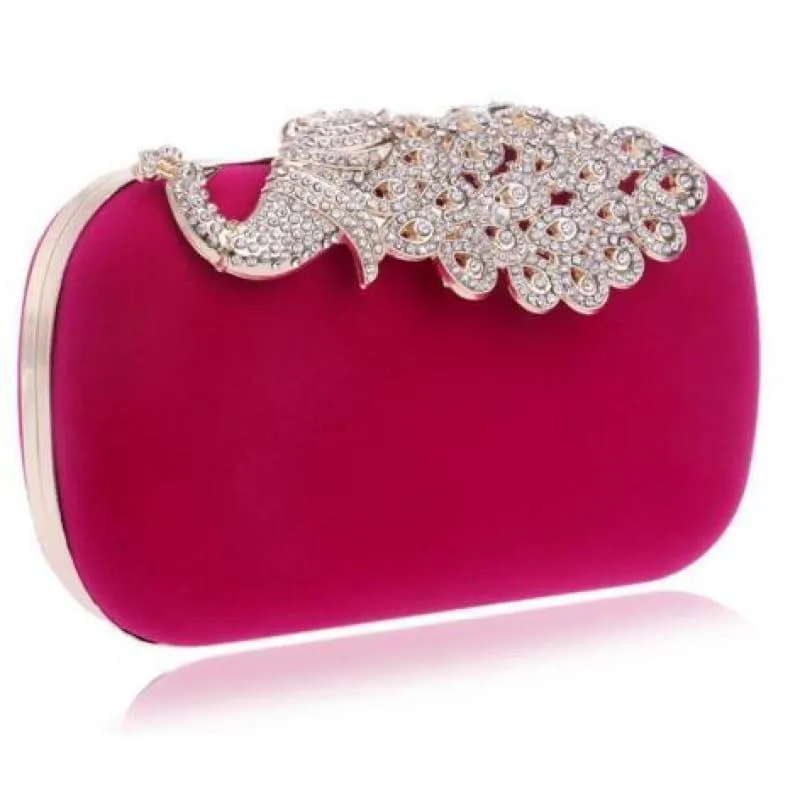 Velvet Chain Shoulder Evening  Small Clutch Bag