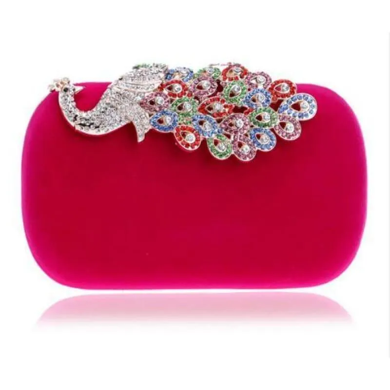 Velvet Chain Shoulder Evening  Small Clutch Bag