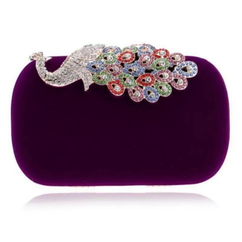 Velvet Chain Shoulder Evening  Small Clutch Bag