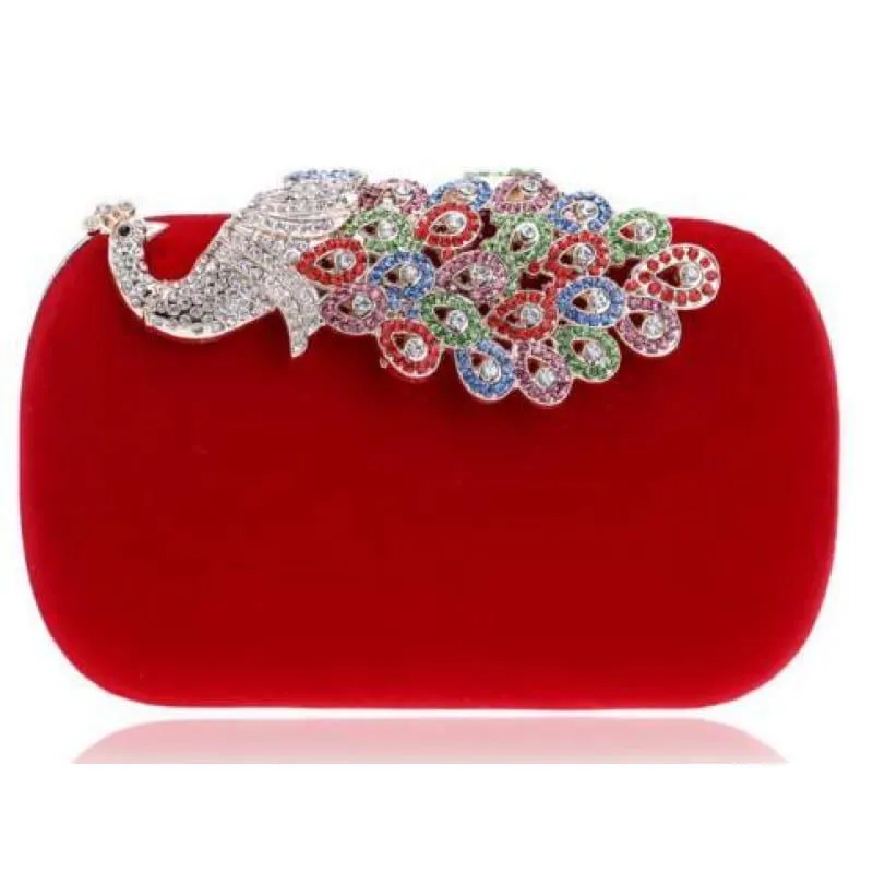 Velvet Chain Shoulder Evening  Small Clutch Bag