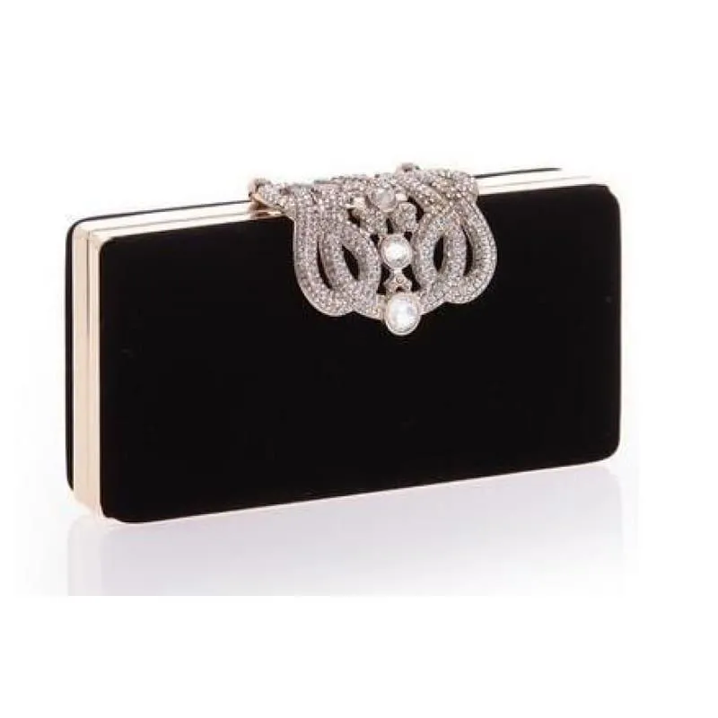 Velvet Chain Shoulder Evening  Small Clutch Bag