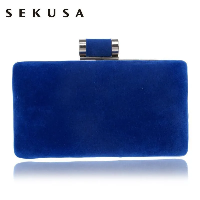 Velvet Chain Shoulder Evening  Small Clutch Bag