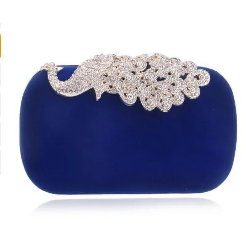 Velvet Chain Shoulder Evening  Small Clutch Bag