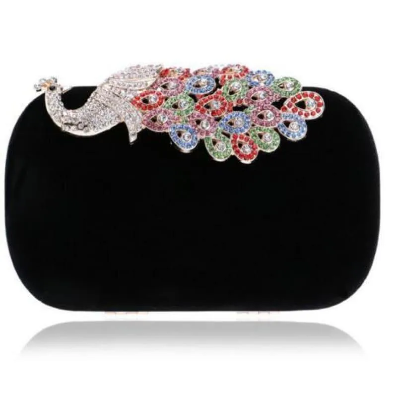 Velvet Chain Shoulder Evening  Small Clutch Bag