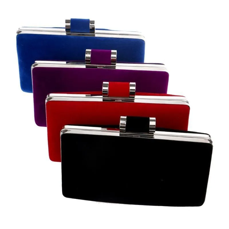 Velvet Chain Shoulder Evening  Small Clutch Bag