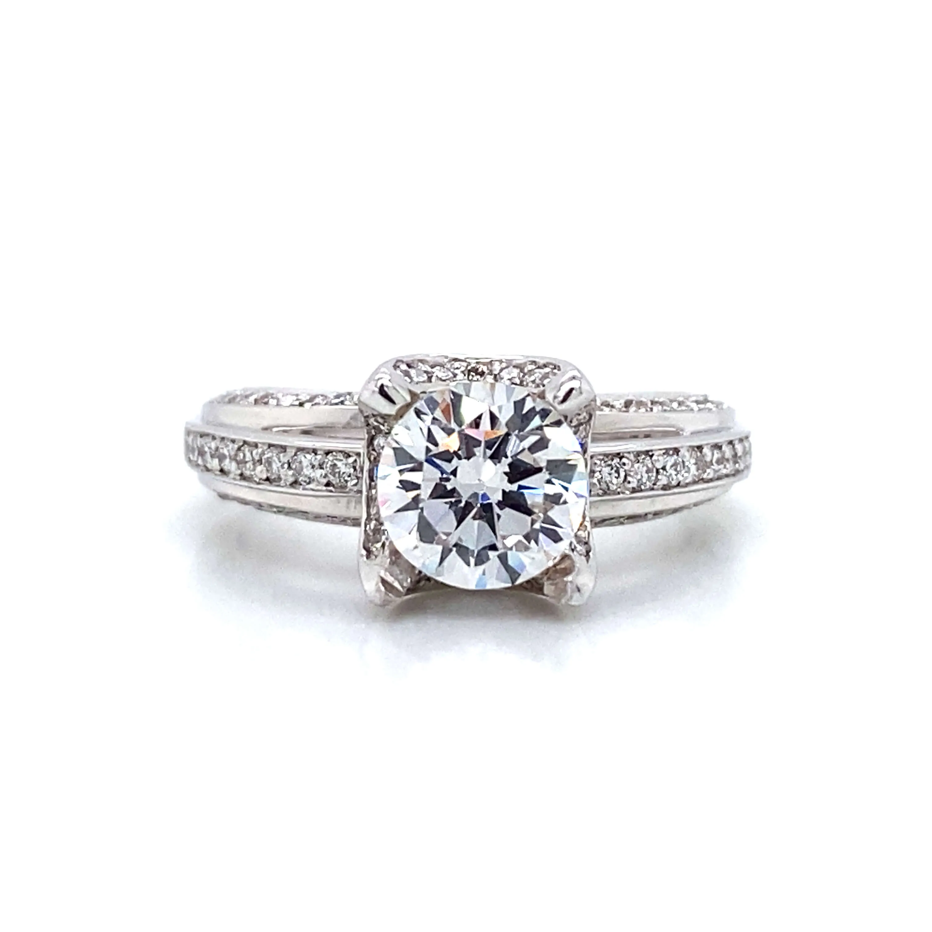 Verragio Pave Engagement Ring in 18K White Gold