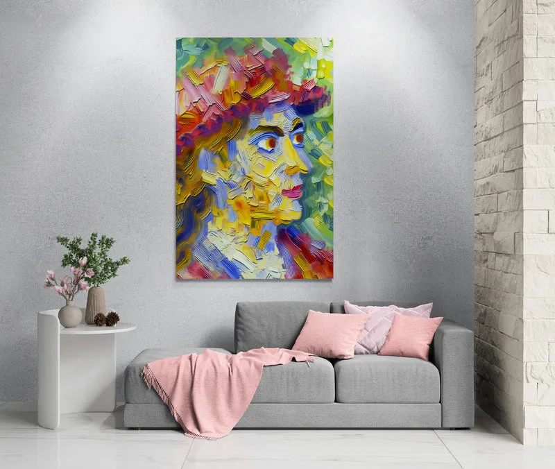 Vibrant Abstract Face Canvas Print