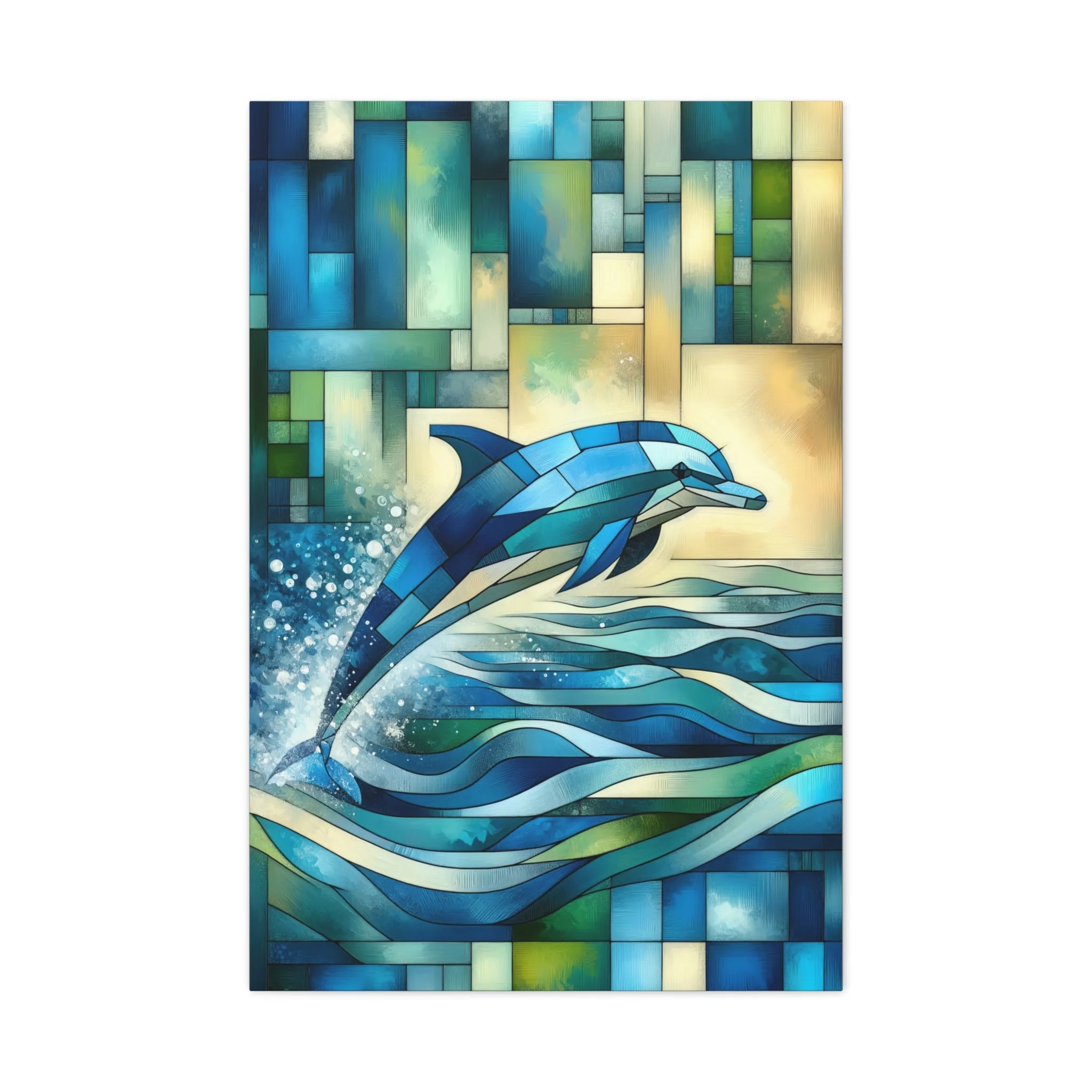 Vibrant Dolphin Wall Art Canvas Print