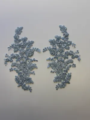 Vintage Blue Corded Lace Appliques - Mona