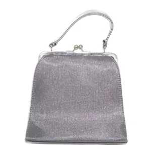 VINTAGE Gray Satin Evening Clutch Bag