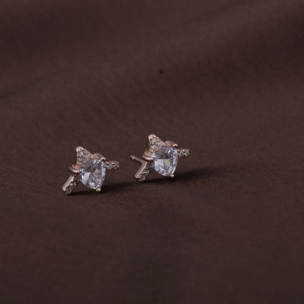 Vow Solitaire Studs | Rose Gold