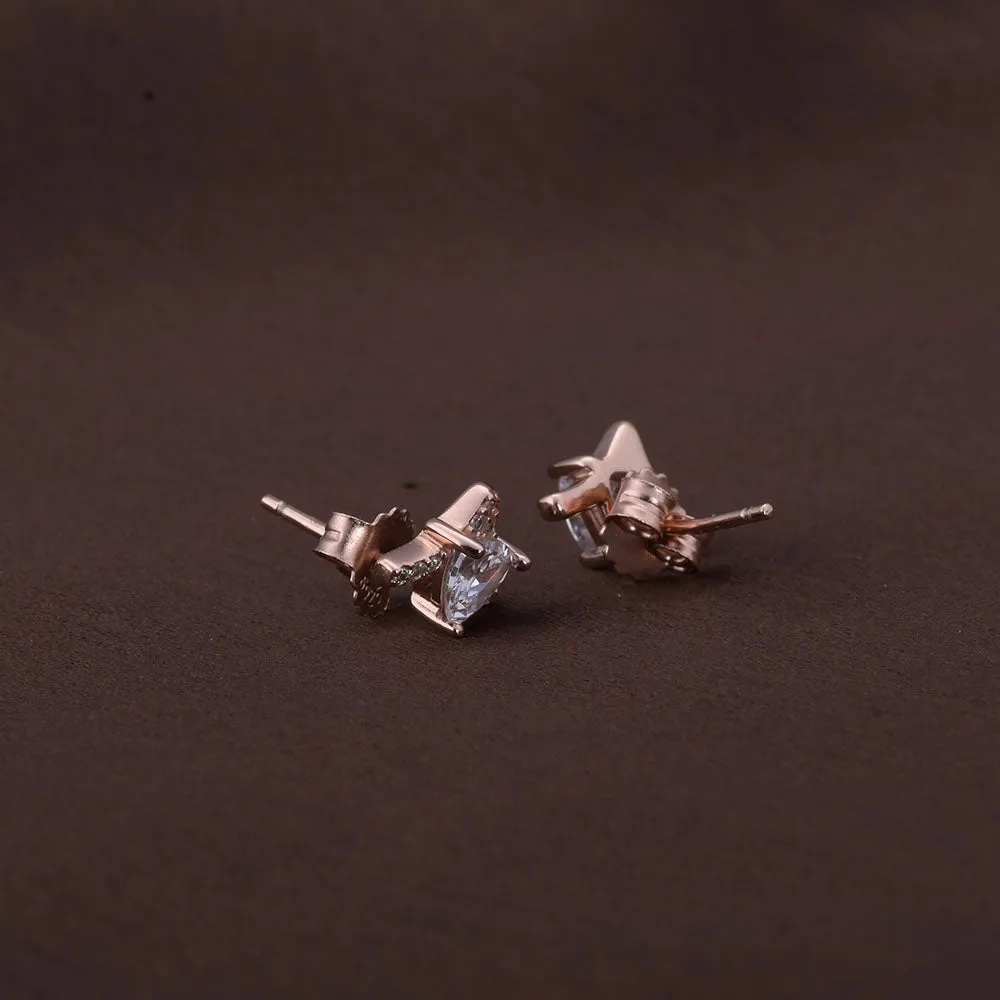 Vow Solitaire Studs | Rose Gold