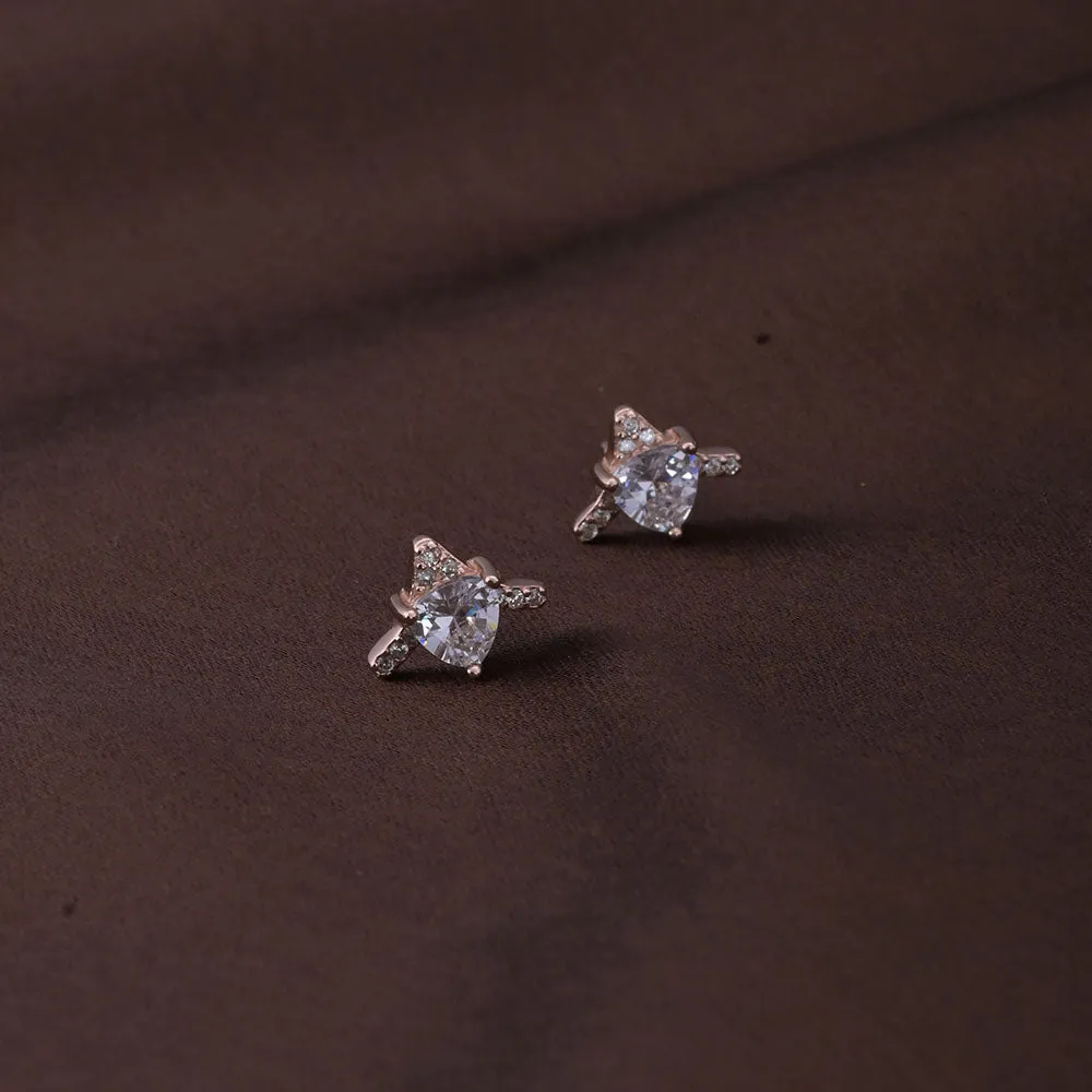 Vow Solitaire Studs | Rose Gold