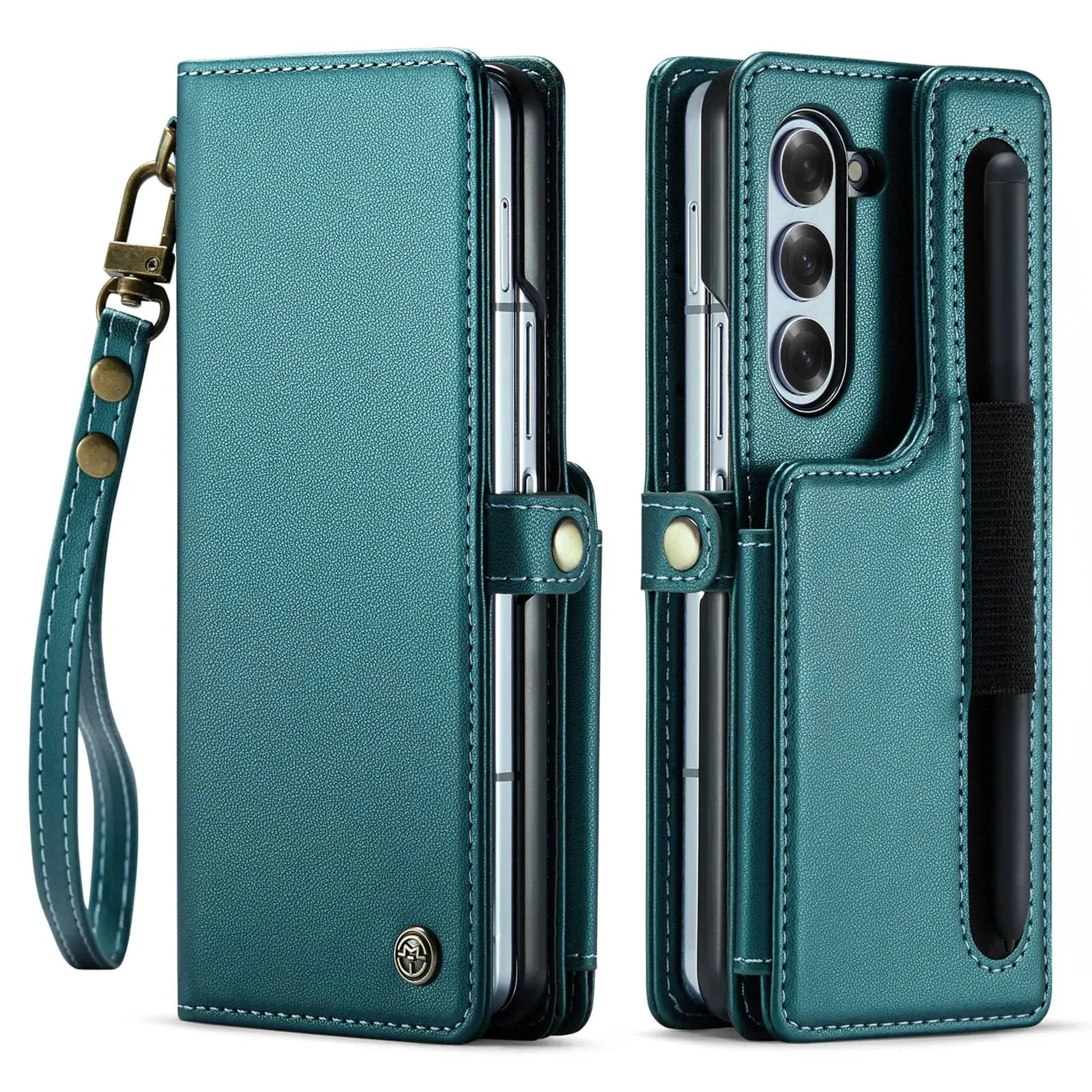 Wallet Phone Case with Pen Holder Slot with Wristlet Strap For Samsung Galaxy Z Fold 6