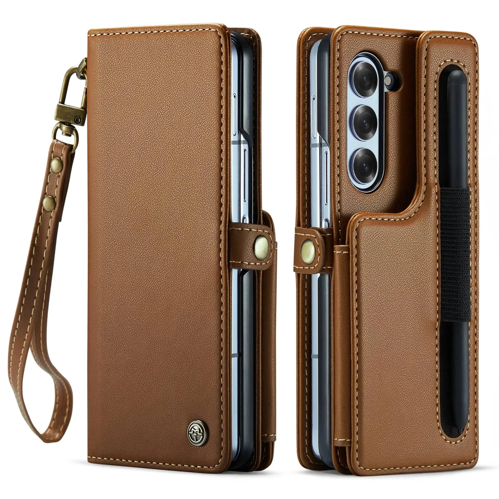 Wallet Phone Case with Pen Holder Slot with Wristlet Strap For Samsung Galaxy Z Fold 6