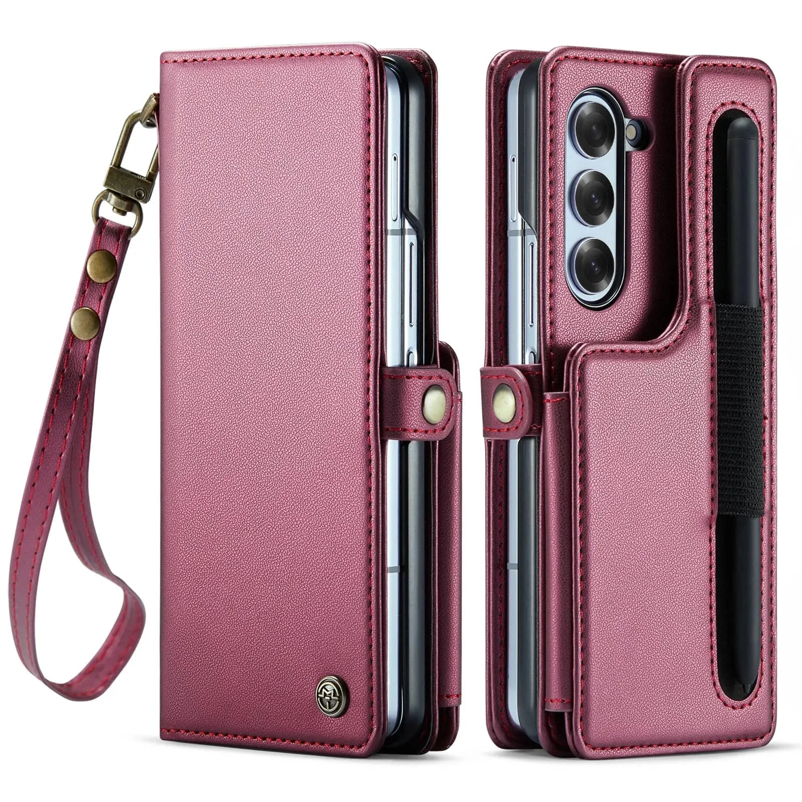 Wallet Phone Case with Pen Holder Slot with Wristlet Strap For Samsung Galaxy Z Fold 6