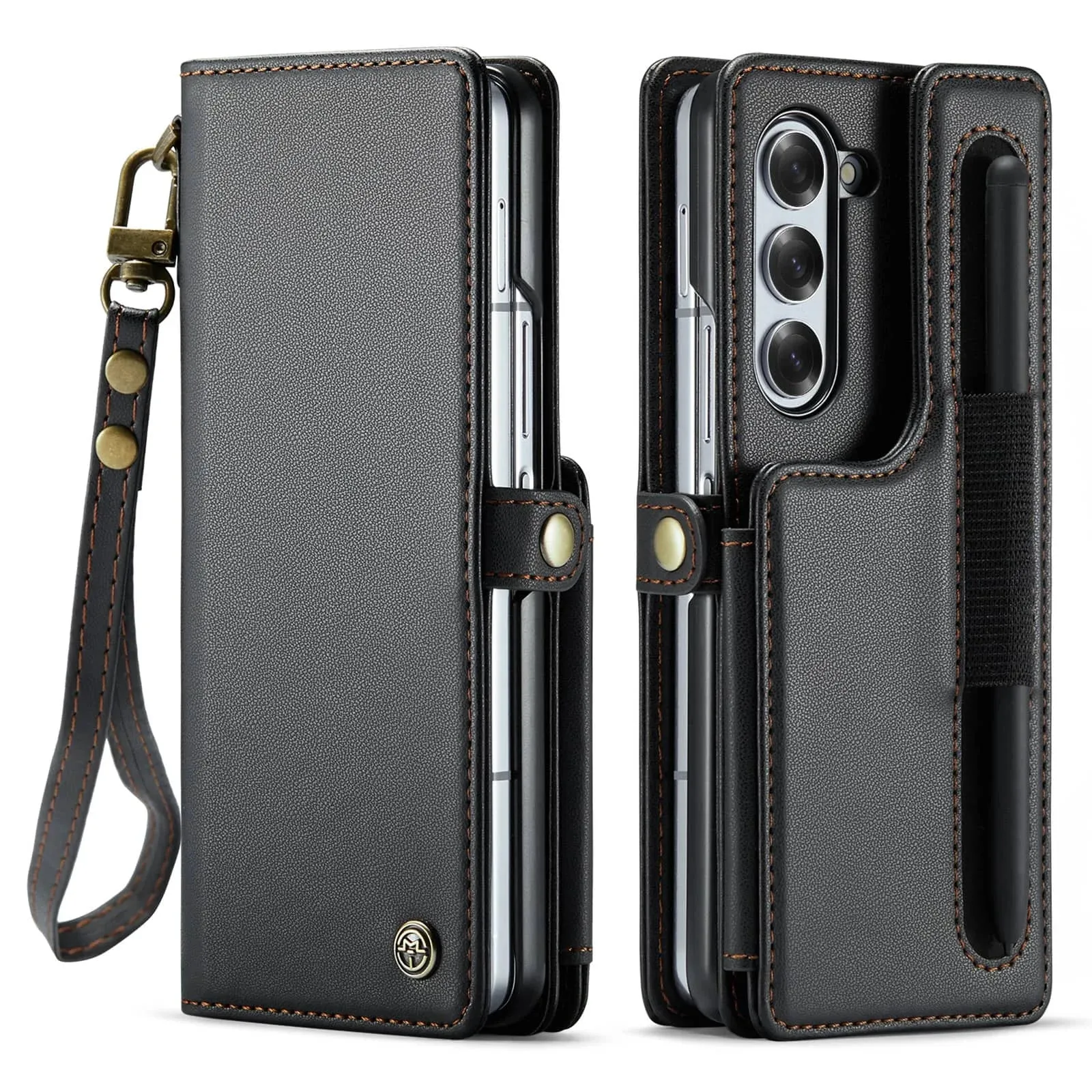 Wallet Phone Case with Pen Holder Slot with Wristlet Strap For Samsung Galaxy Z Fold 6