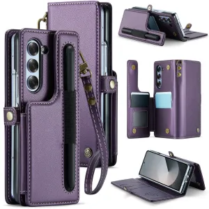 Wallet Phone Case with Pen Holder Slot with Wristlet Strap For Samsung Galaxy Z Fold 6