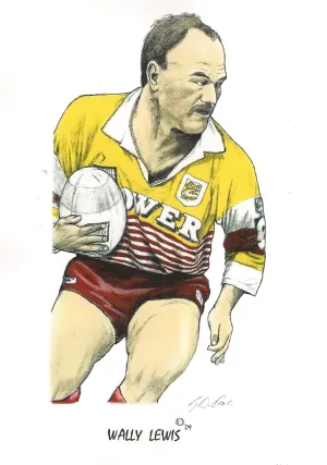 Wally Lewis, GregsArt A4 Print