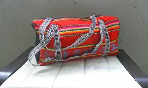 WAMINSI  PINK HANDMADE INCA DUFFEL BAG