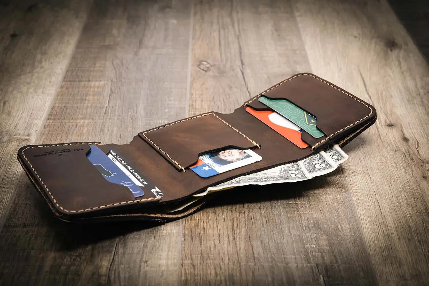 Western Trifold Wallet - Walnut Brown