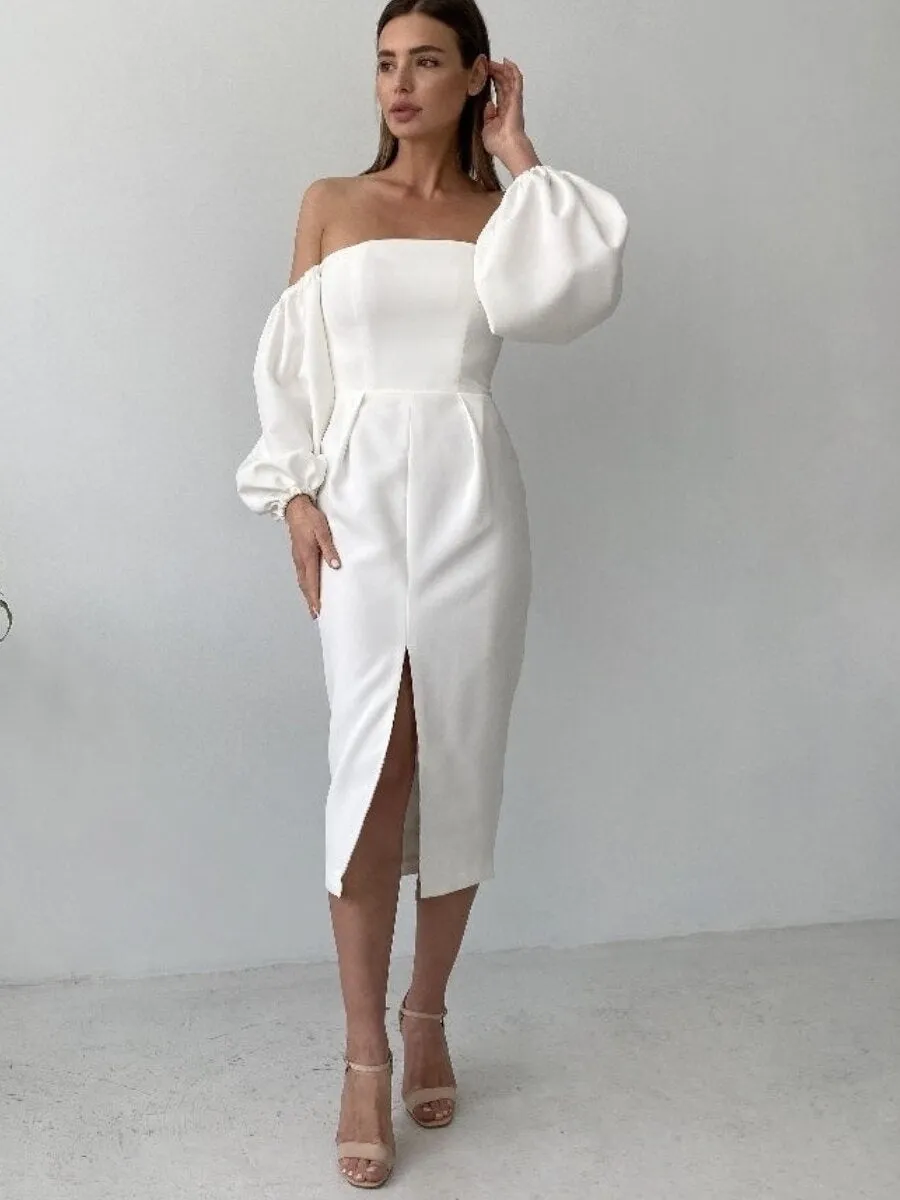 White Charming Party Dress