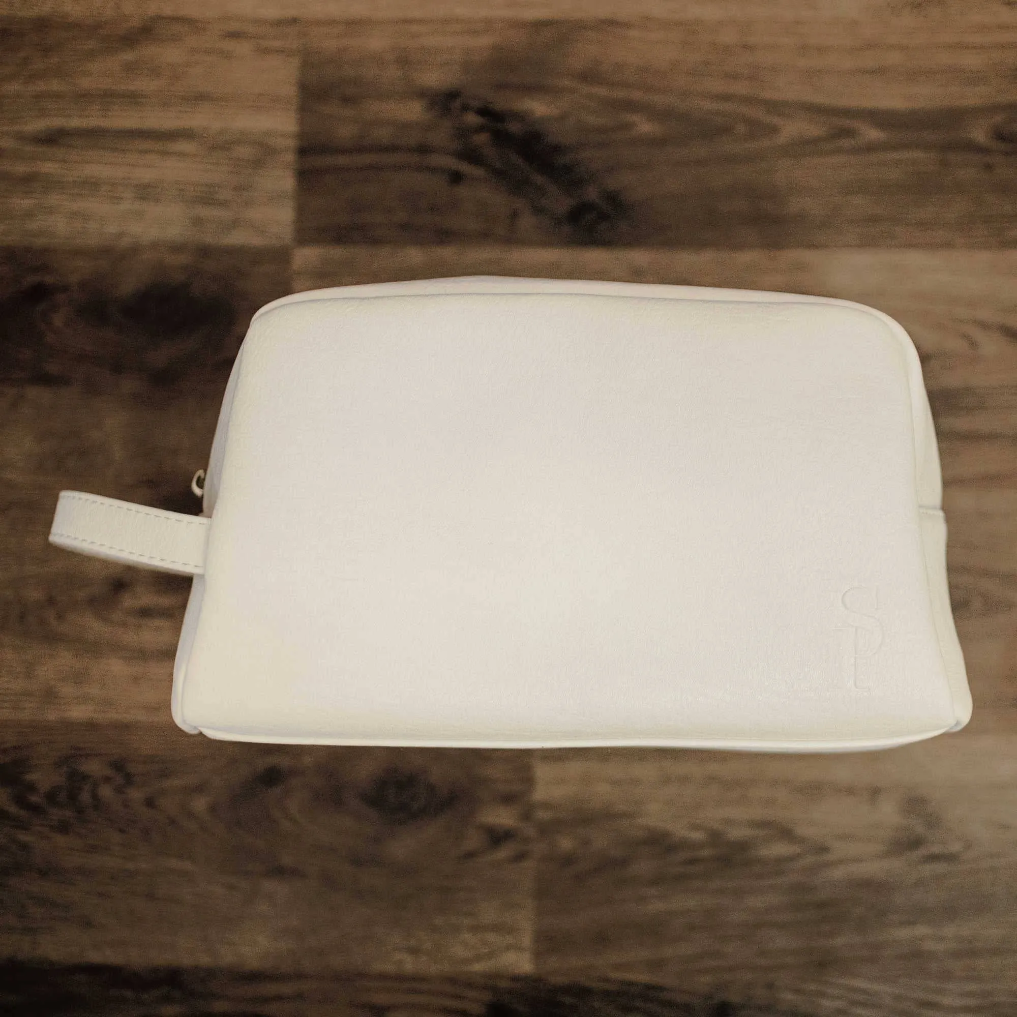 White Leather Toiletry Bag