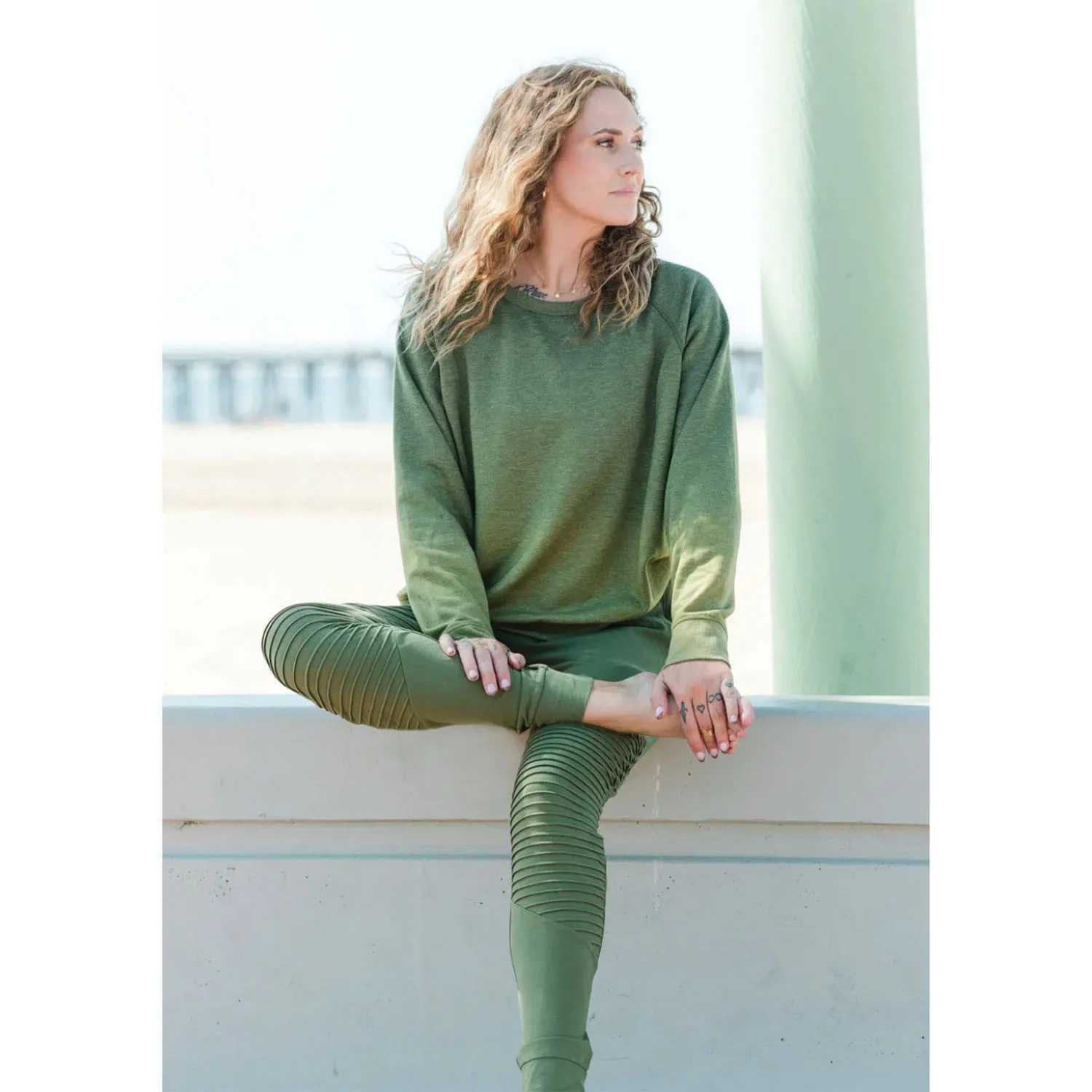 Women's Splendid Iris Carly Ombre Sweatshirt Moss