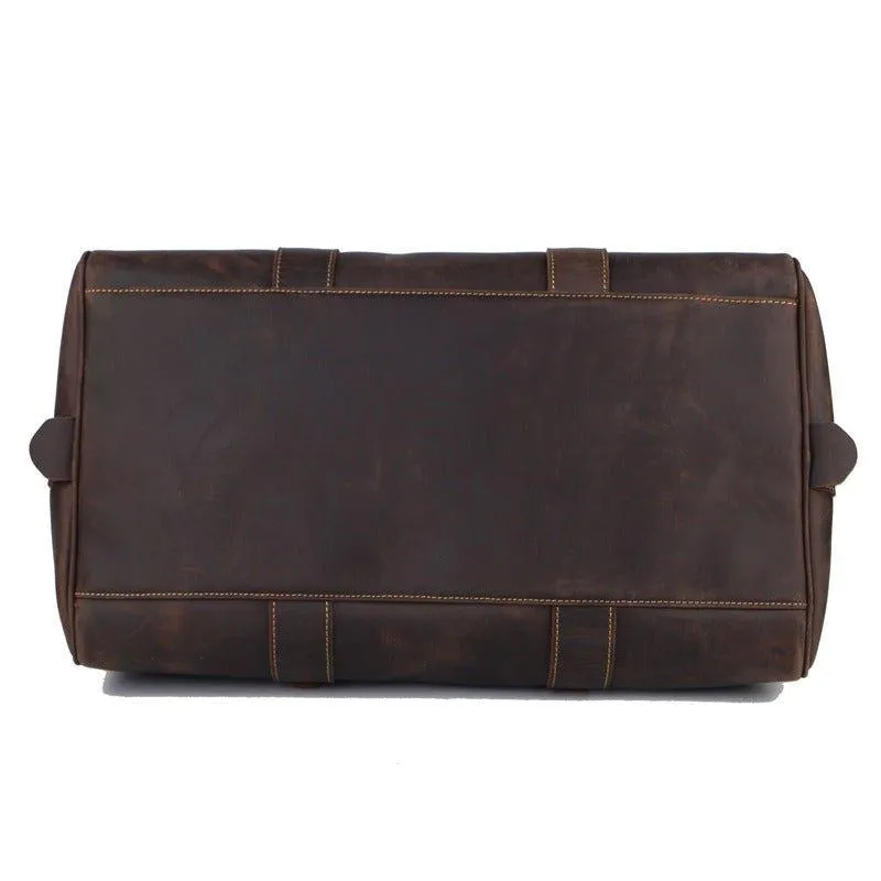 Woosir Leather Weekender Bag for Men Full-Open