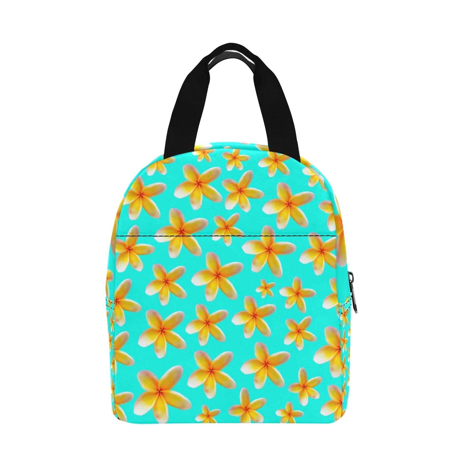 Yellow Frangipanis Aqua Insulated Zipper Lunch Bag