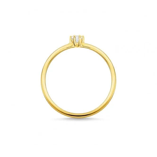 Yellow Gold Zirconia Solitaire Stacking Ring TR2312-414-14