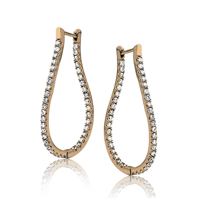 ZE208 Hoop Earring in 14k Gold with Diamonds