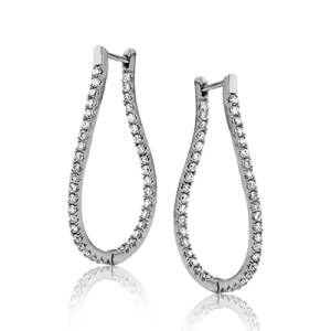 ZE208 Hoop Earring in 14k Gold with Diamonds