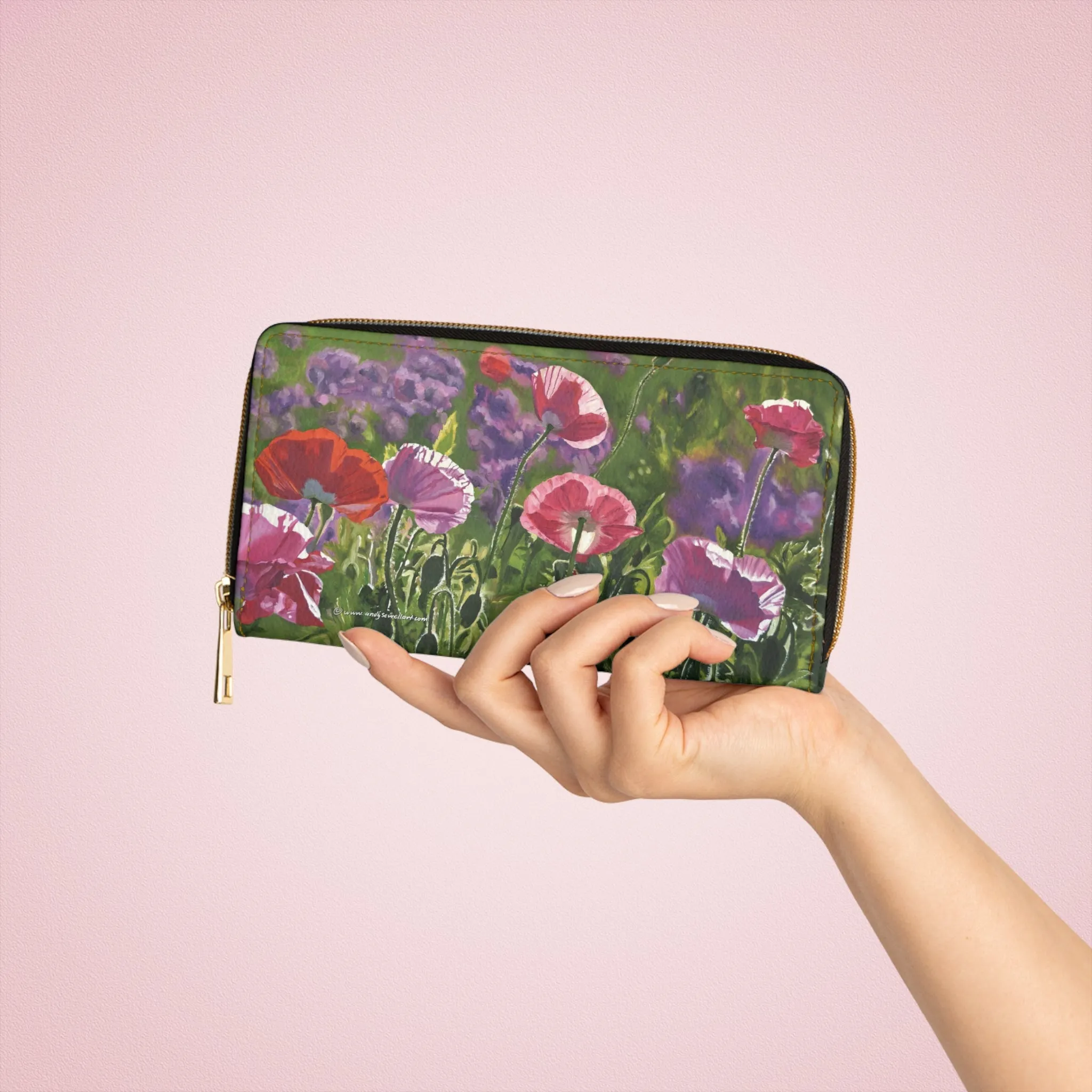 Zipper Wallet - Andy's "Poppy Party" Painting