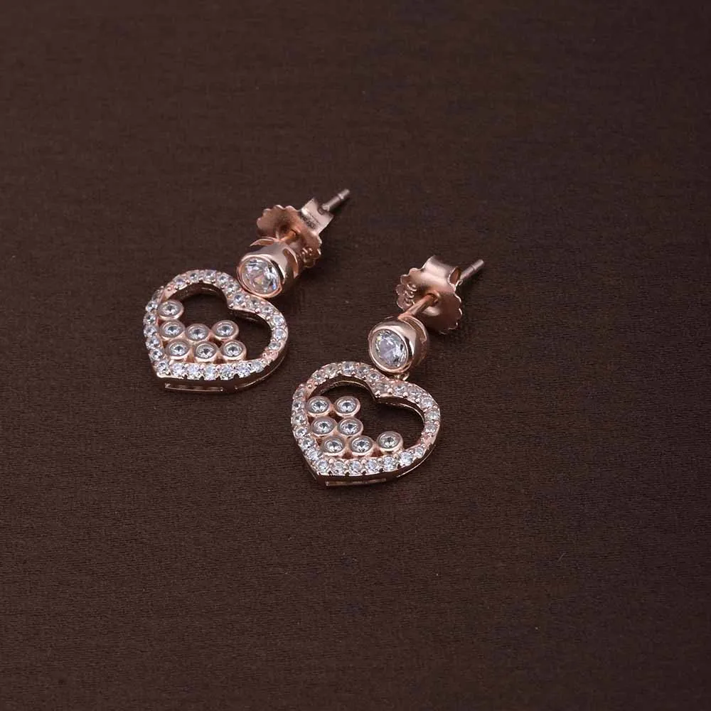 Zircon Affection Studs | Rose Gold