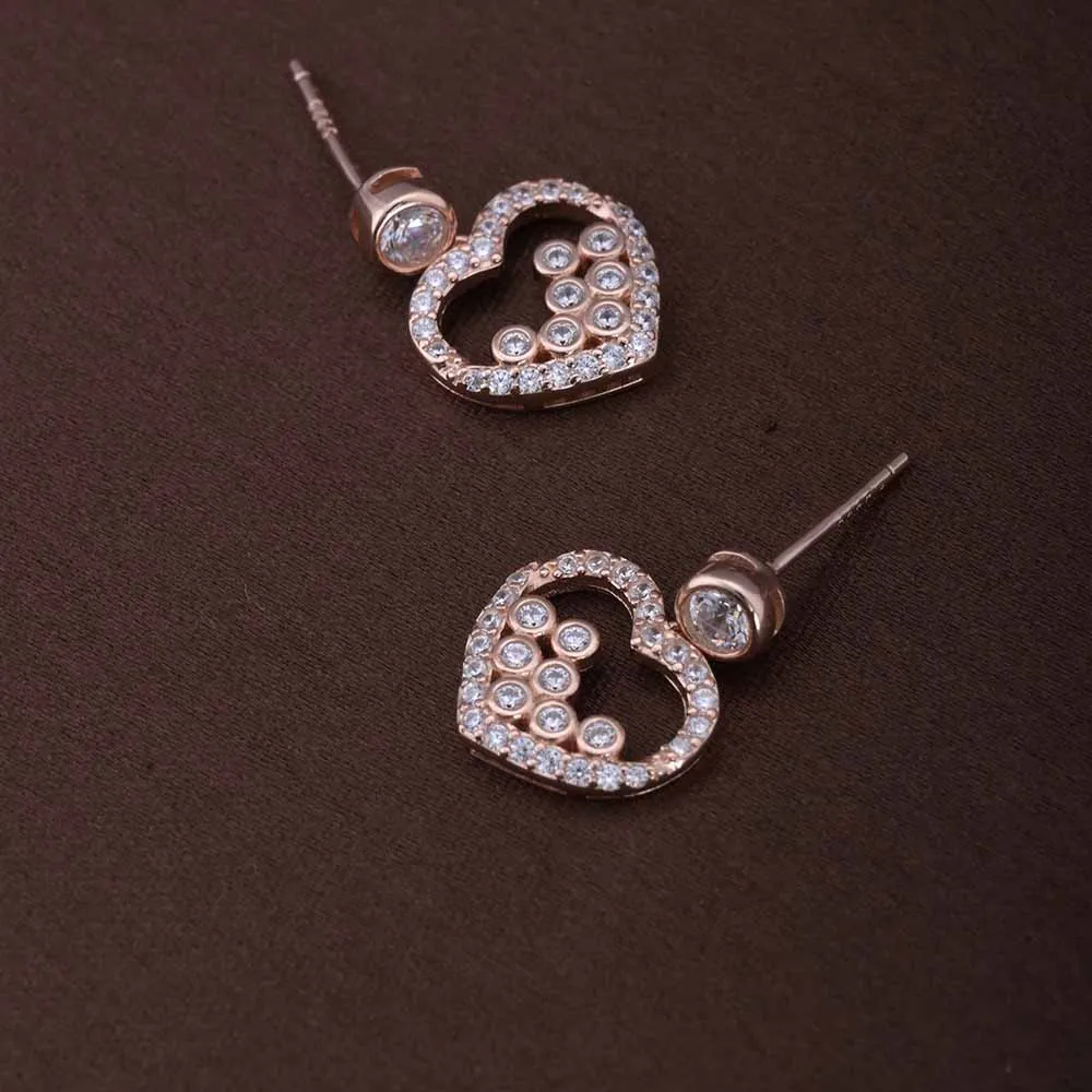 Zircon Affection Studs | Rose Gold